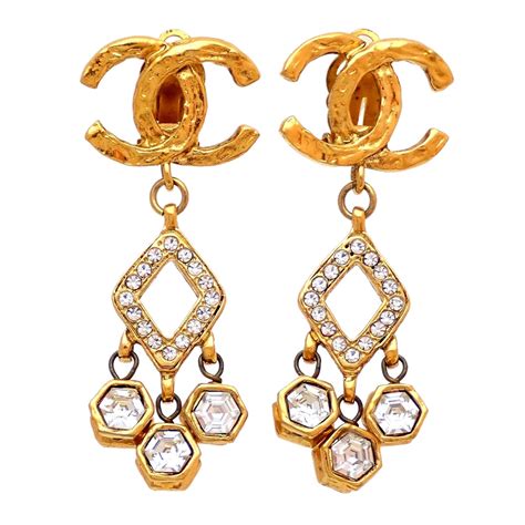 cc chanel logo earrings|chanel cc earrings original.